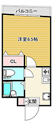 橋本ビル 1Kの間取図画像