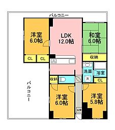 フォーラム牛田南 4LDKの間取図画像