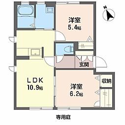 ヴァン・ベールD 2LDKの間取図画像