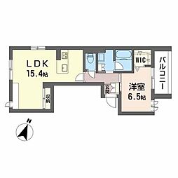 ファミーユ翠 1LDKの間取図画像