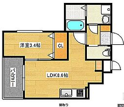 RYOSta.草津 1LDKの間取図画像