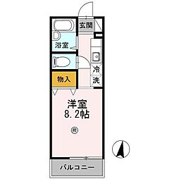 セジュール ワンルームの間取図画像