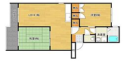 第3桂マンション 2LDKの間取図画像