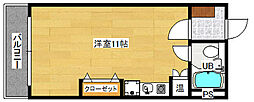 バルミー平和 ワンルームの間取図画像