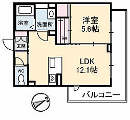 エストリア 1LDKの間取図画像