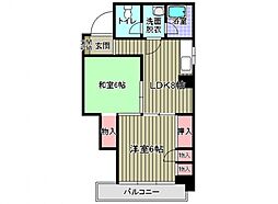 デルタビル 2DKの間取図画像