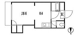 パル翠町1 ワンルームの間取図画像