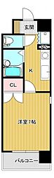 スタジオA 1Kの間取図画像
