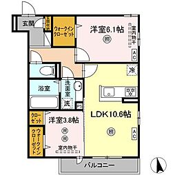 SOLANA翠町 2LDKの間取図画像