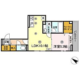 Colermo舟入南 1LDKの間取図画像