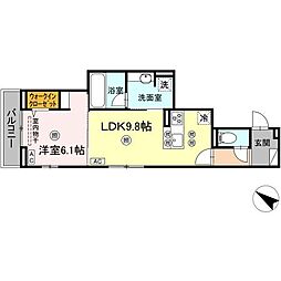 Colermo舟入南 1LDKの間取図画像