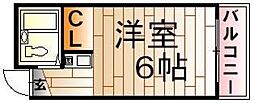 リーガル・ポイント ワンルームの間取図画像