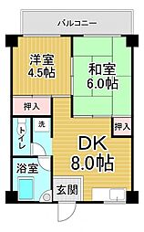 第1吉岡ビル 2DKの間取図画像