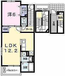 オルテンシア3 1LDKの間取図画像