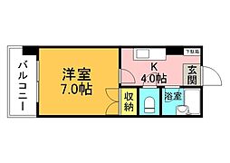第一品川ビル 1Kの間取図画像