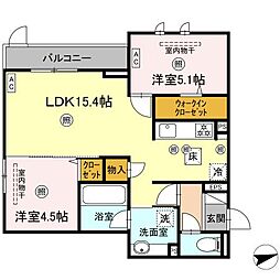 ミネット舟入南 2LDKの間取図画像