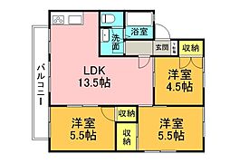 セジュール堀田 3LDKの間取図画像