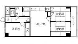 龍本マンション 3LDKの間取図画像