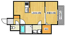 リノリノアパートメント広島エキキタ 1LDKの間取図画像