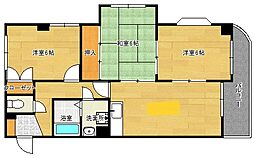第3コーポ濱本 3DKの間取図画像