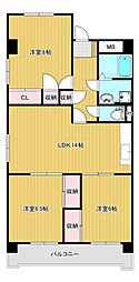 第二良光ビル 3LDKの間取図画像