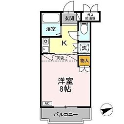 ヴィラソレイユ 1Kの間取図画像