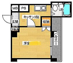 ニューライフ段原 1Kの間取図画像