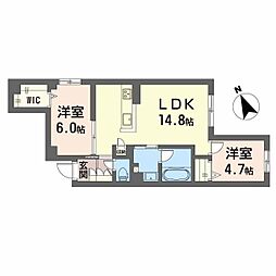 Casa Regio 2LDKの間取図画像