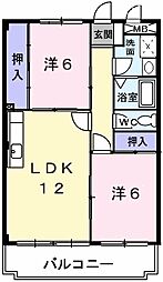 グレイス竹内 2LDKの間取図画像