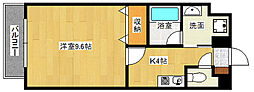 アンフィニ河原町 1Kの間取図画像