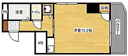 パークタワー平野町 ワンルームの間取図画像