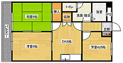 エクセレンス東野2番館 3DKの間取図画像