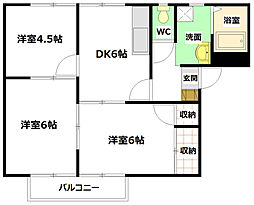 フレグランス御代 3DKの間取図画像