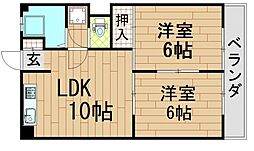 第3檜山ビル 2LDKの間取図画像