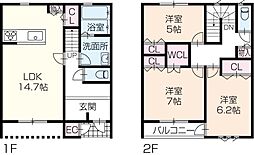 OAFLAT飾東A 3LDKの間取図画像