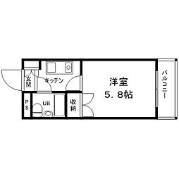 グリーンハイツ南駅前 1Kの間取図画像