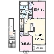 ブルーメB  ｜ 愛知県豊川市中部町1丁目（賃貸アパート2LDK・2階・56.48㎡） その2