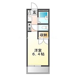 オアシス御油 ワンルームの間取図画像
