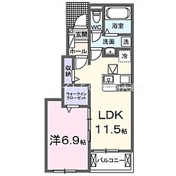 ヴィリーブ 1LDKの間取図画像