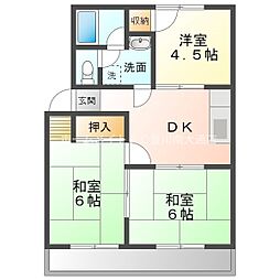 エルハイム森 3DKの間取図画像