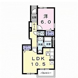 ボヌール・クロシェット 1LDKの間取図画像