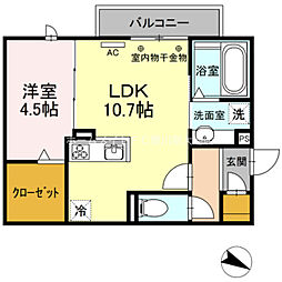 ヴィラロワイヤル五番館 1LDKの間取図画像