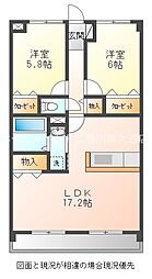 フォレステージ豊川 2LDKの間取図画像