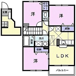 プレ・リーヴA 3LDKの間取図画像
