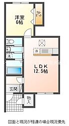 シーサイドサルビアA 1LDKの間取図画像