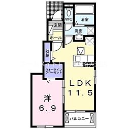 ジェネモンパ1 1LDKの間取図画像