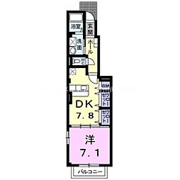 スウィートノーブルA 1DKの間取図画像