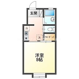 ミューズイン本野ケ原 1Kの間取図画像