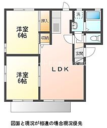 ハイツ熊谷 2LDKの間取図画像