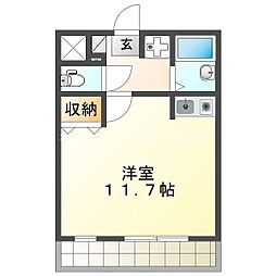 ウイングコート伊奈 ワンルームの間取図画像